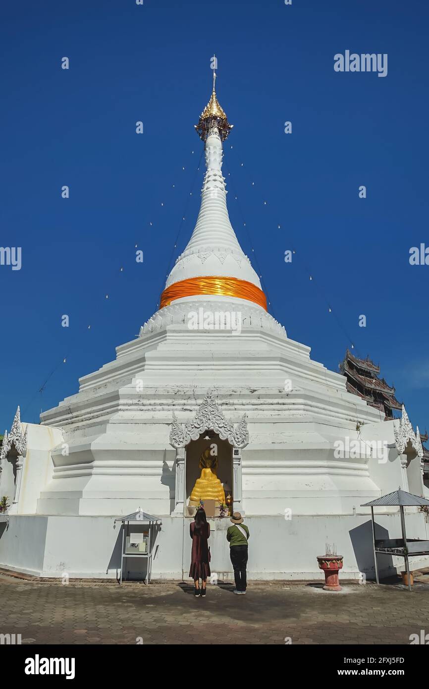 Wat Phrathat Doi Kong Mu in Mae Hong Son province, Thailand. Stock Photo