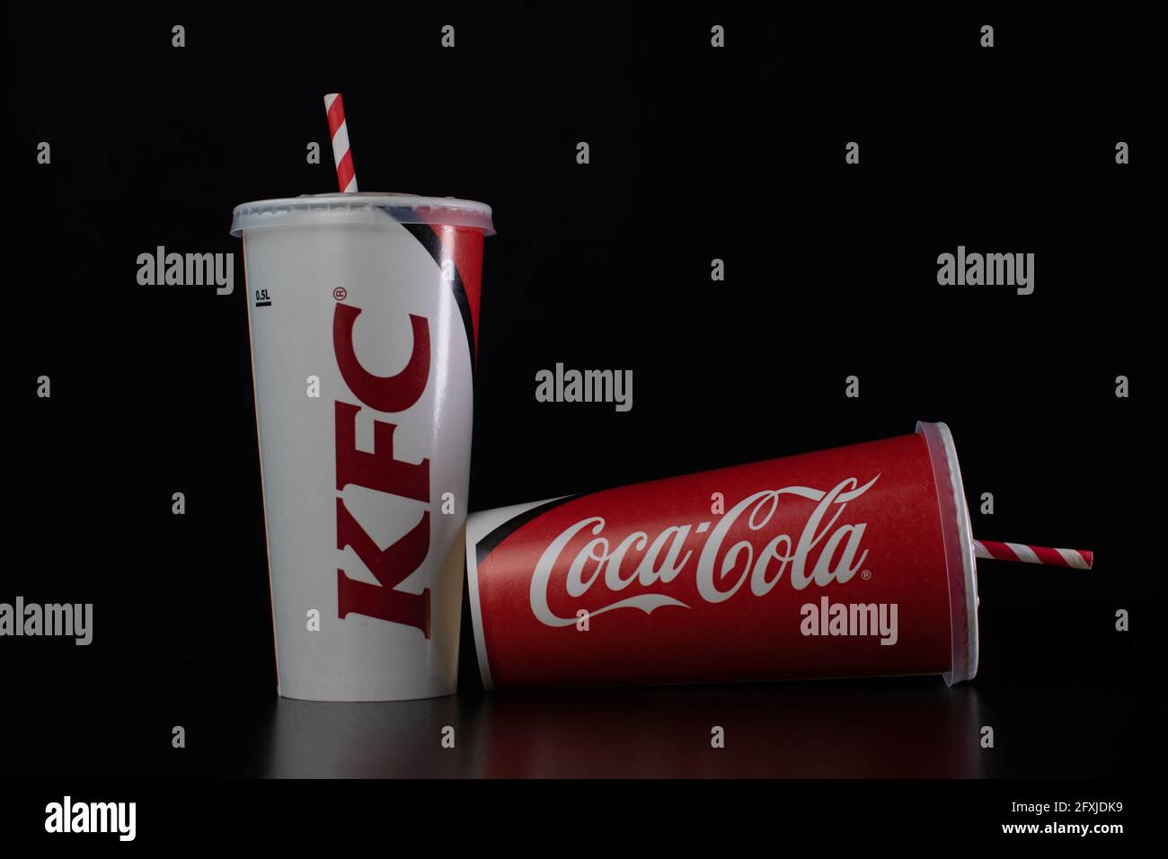 Drink in paper cup from KFC in Bucharest, Romania, 2021 Stock Photo - Alamy