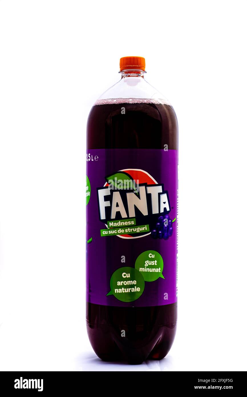 Fanta plastic bottle Isolated on white background. Illustrative ...