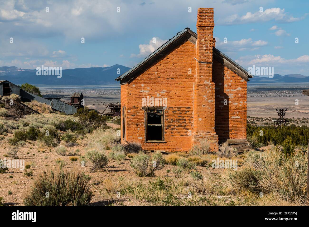 The Abandoned Godbe Mill in Pioche, Nevada, USA Stock Photo