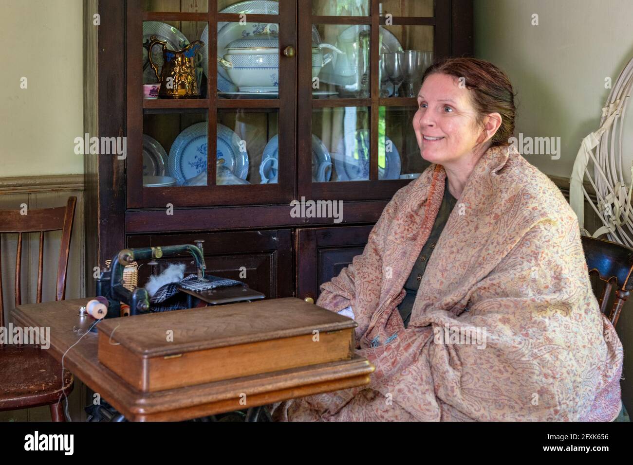The seamstress character seen in the Black Creek Pioneer Village which