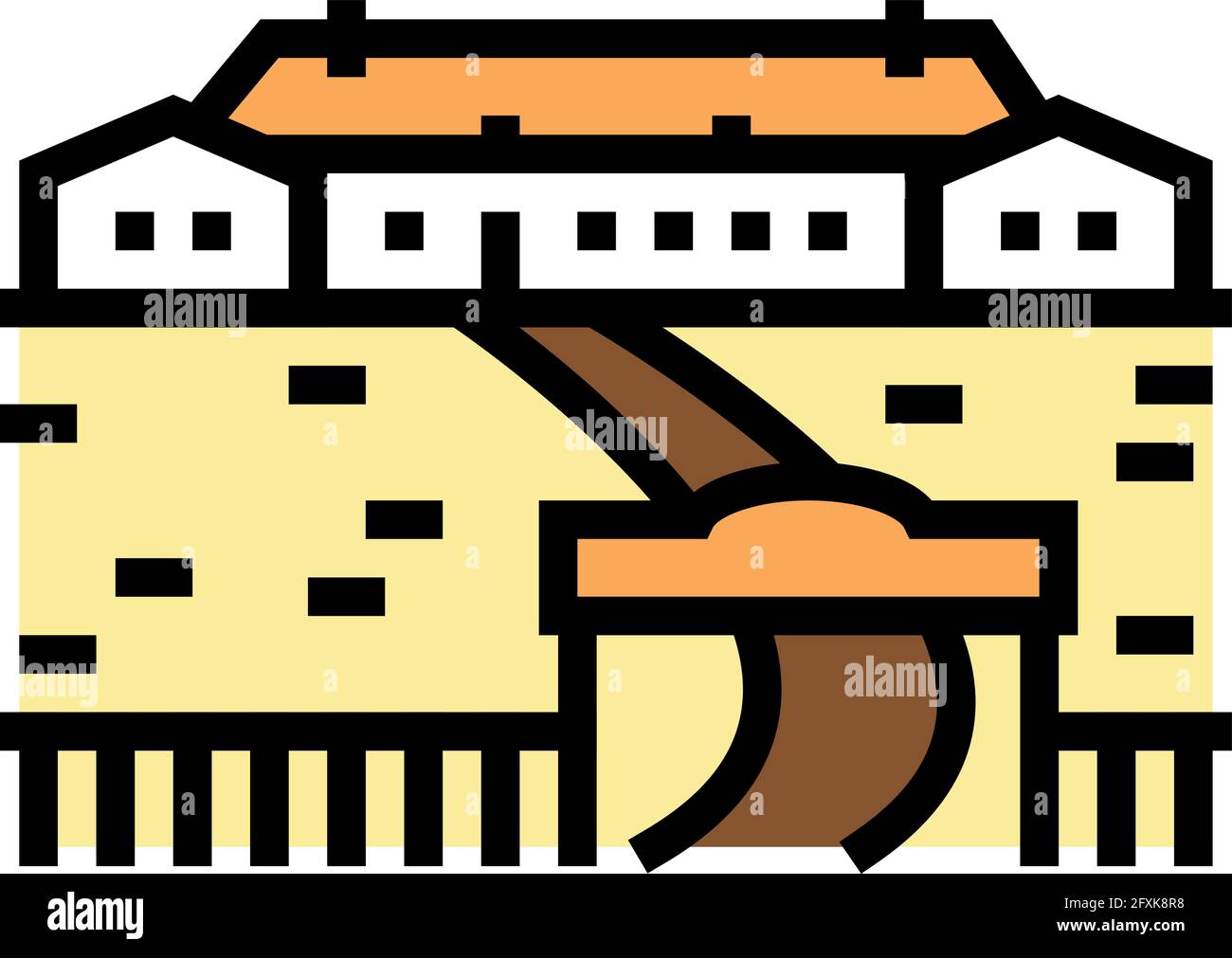 ranch style house color icon vector illustration Stock Vector Image ...