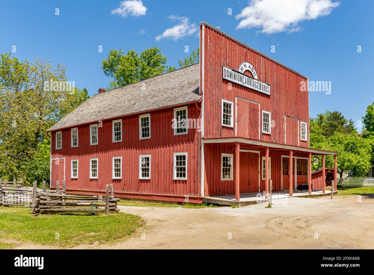 The Carriage Works building seen in Black Creek Pioneer Village which is a famous place and tourist attraction. The landmark place re-creates a countr Stock Photo