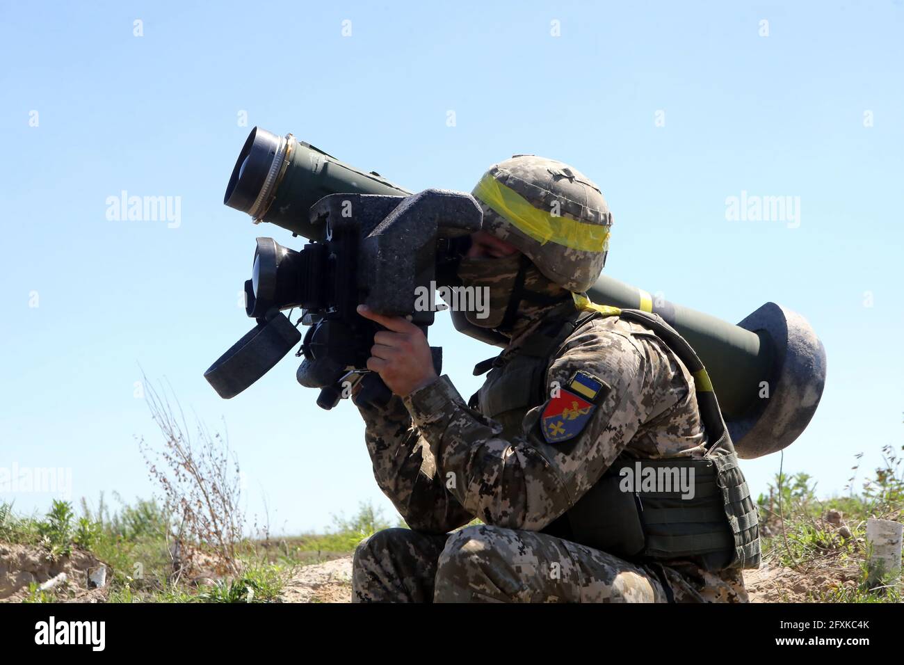 RIVNE REGION, UKRAINE MAY 26, 2021 Antitank missile system FGM148