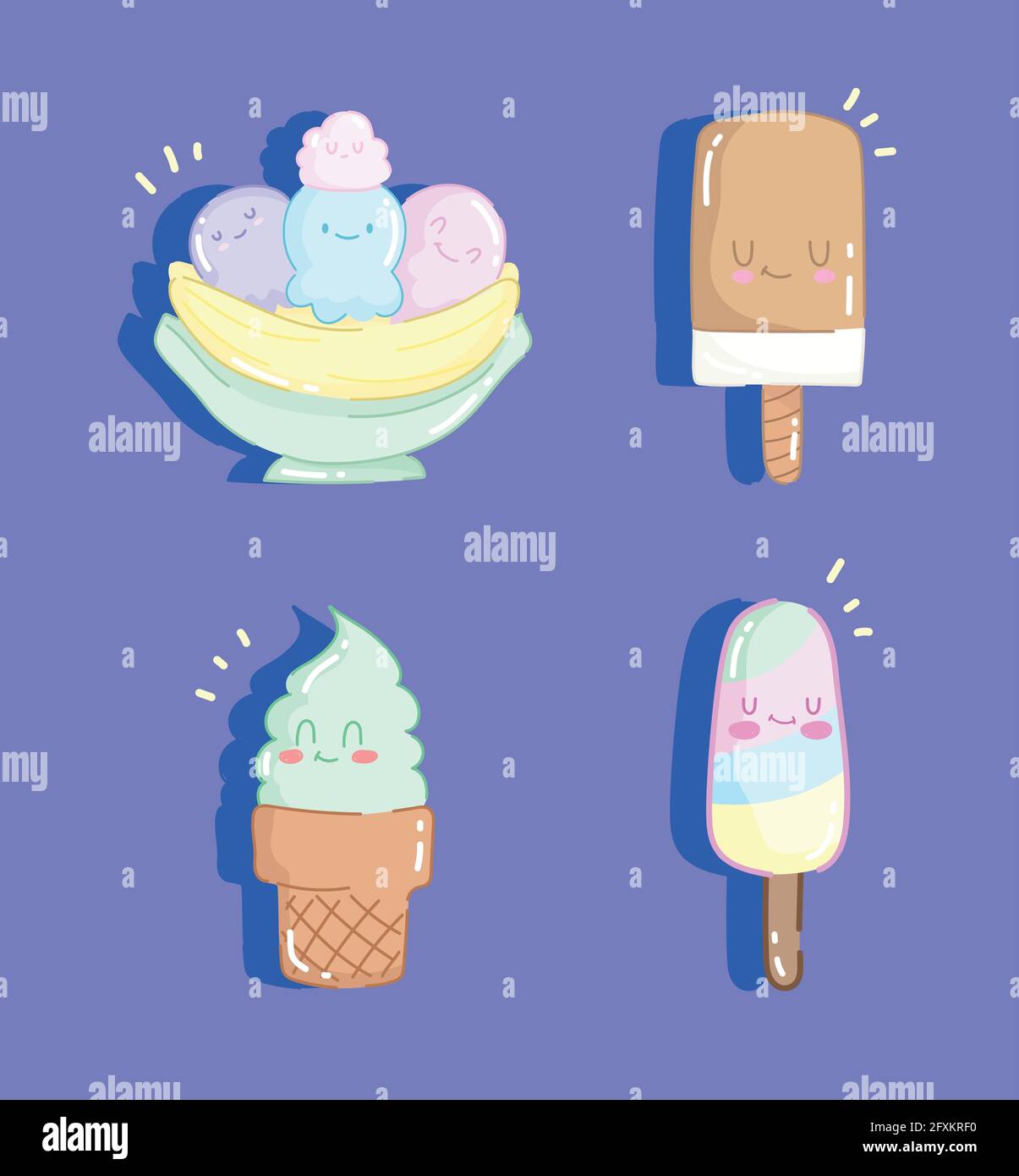 ice cream delicious set Stock Vector Image & Art - Alamy