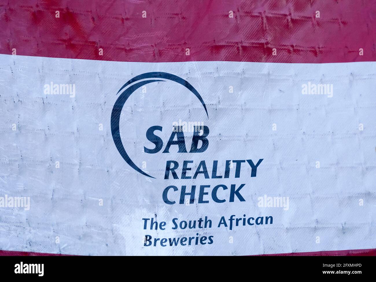 SAB, South African Breweries, sign and logo on a covering in South Africa concept beer industry in Africa Stock Photo