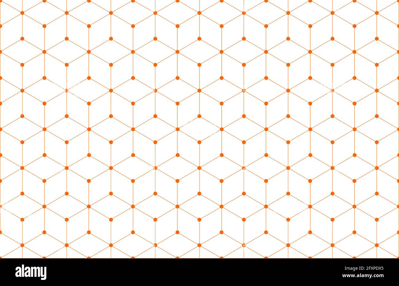 abstract geometric orange line and dot background texture pattern, vector illustration. Stock Vector