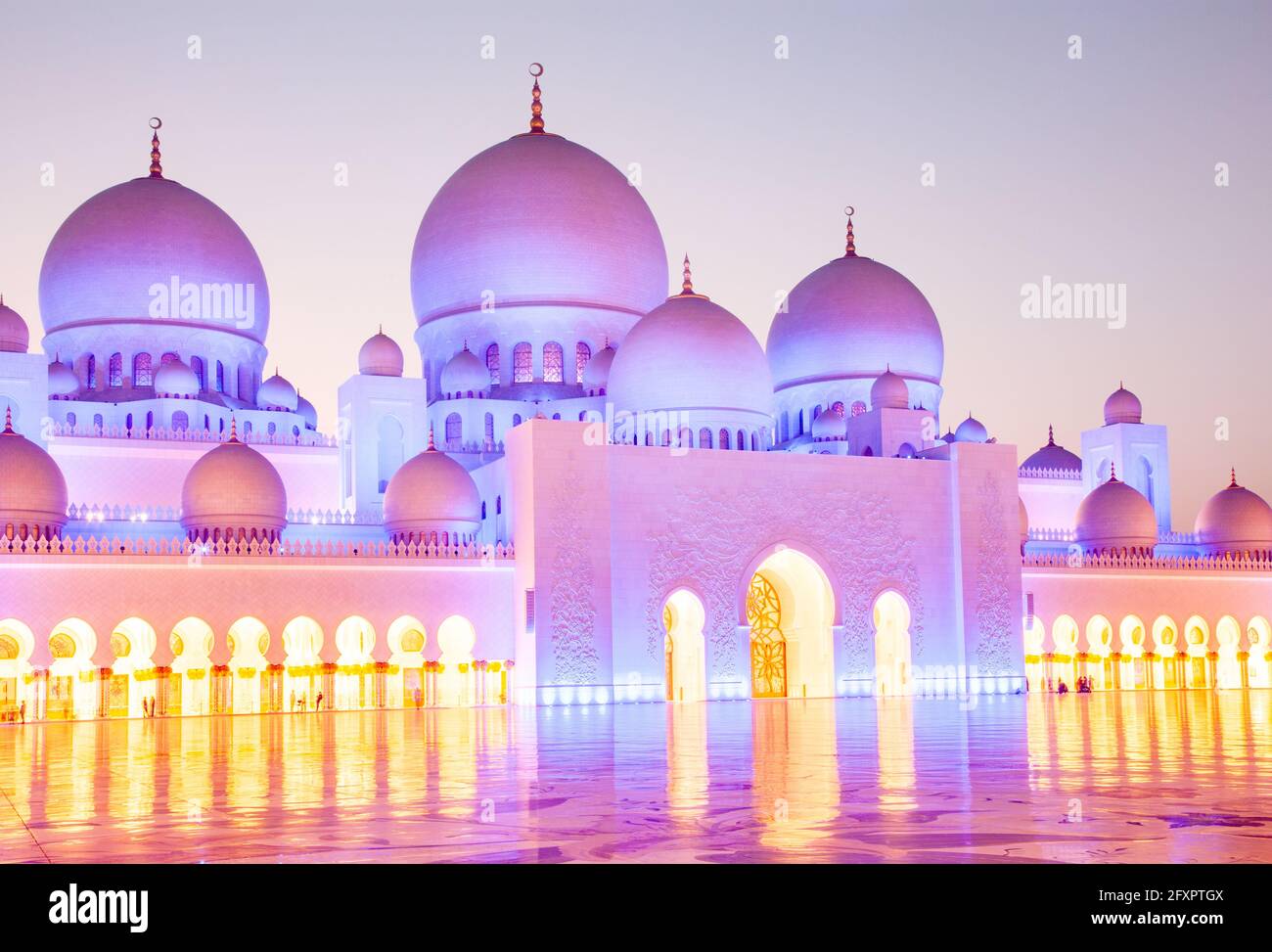 The Sheikh Zayed Grand Mosque, the largest mosque in the country, in