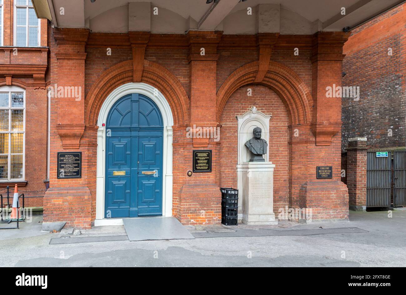 Entrance to the Royal Geographical Society, Kensington, London, England, UK Stock Photo