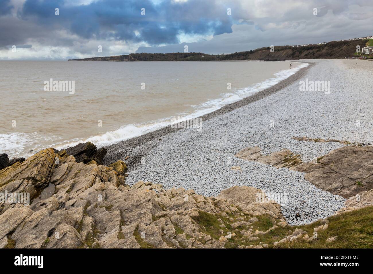 Cobbled beach at Barry Island, Wales, UK Stock Photo