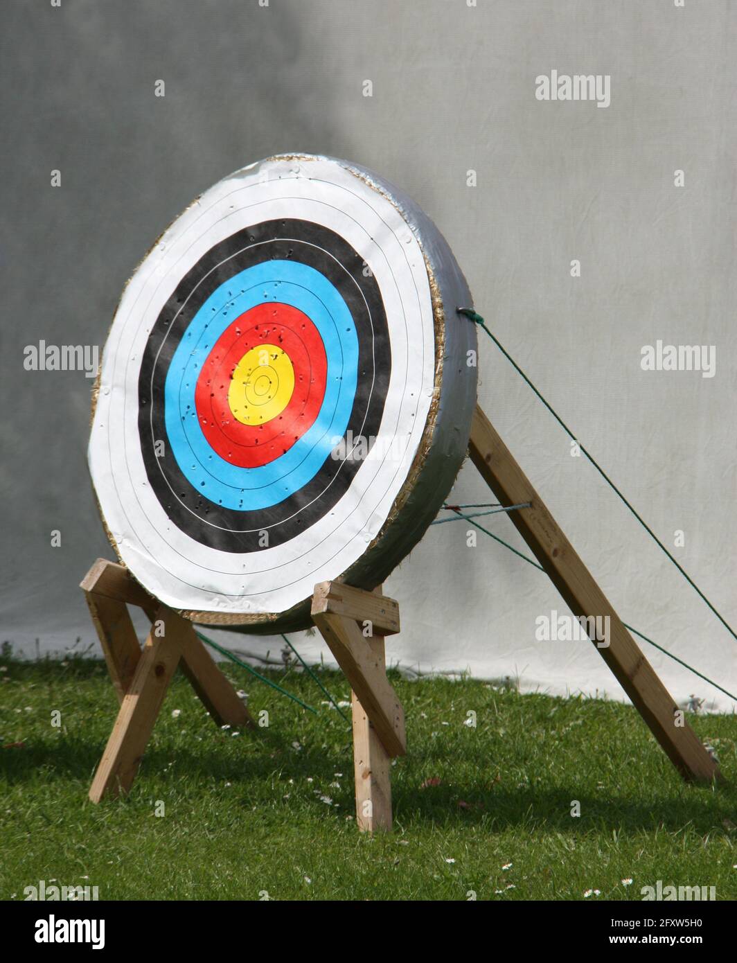 A Used Traditional Round Archery Straw Target Stock Photo - Alamy
