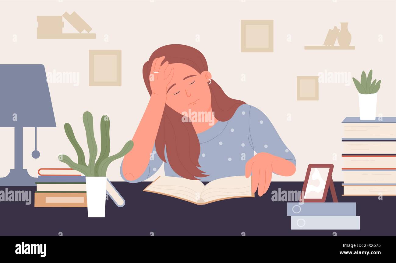 Cartoon tired woman hi-res stock photography and images - Alamy