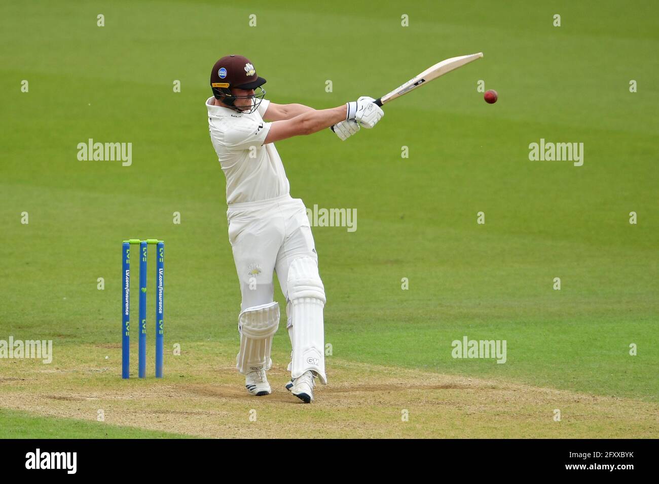 The Kia Oval, London, UK. 27th May, 2021. Will Jacks of Surrey in action during his innings of 24 on Day 1 of the LV=Insurance County Championship match between Surrey and Gloucestershire: Credit: Ashley Western/Alamy Live News Stock Photo