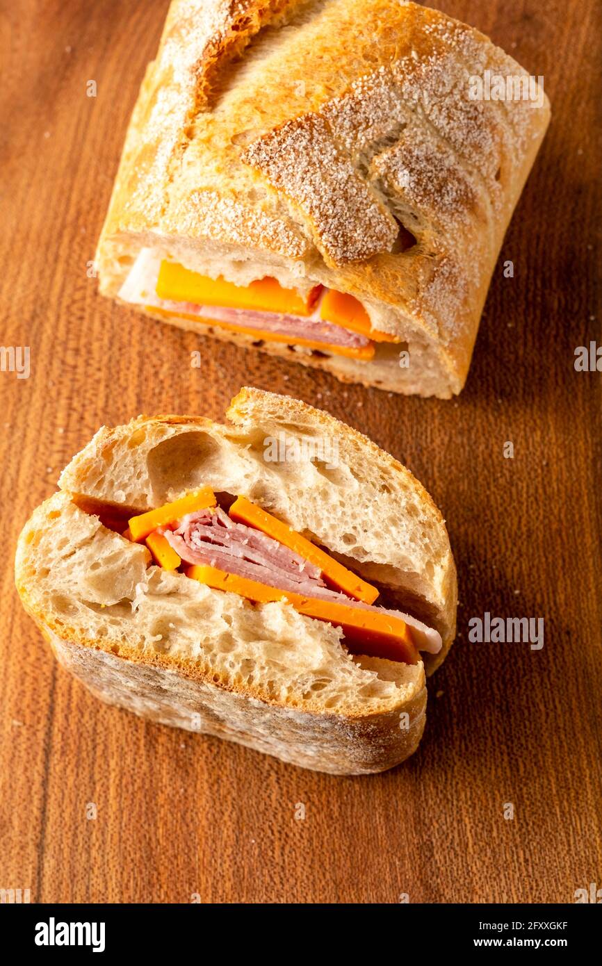 Ham and Cheese Sandwich Stock Photo