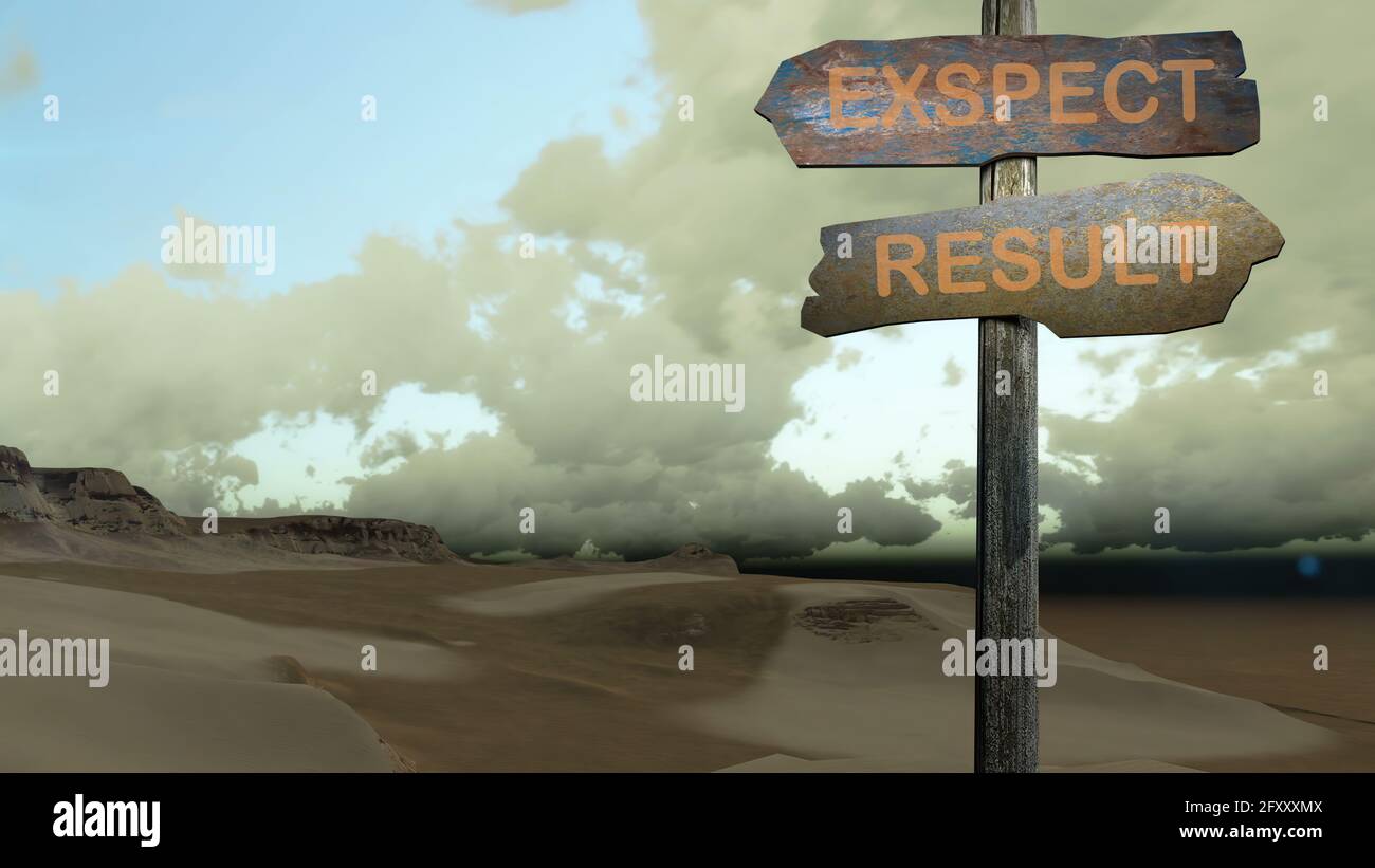 3d illustration of Wooden way direction sign Stock Photo - Alamy