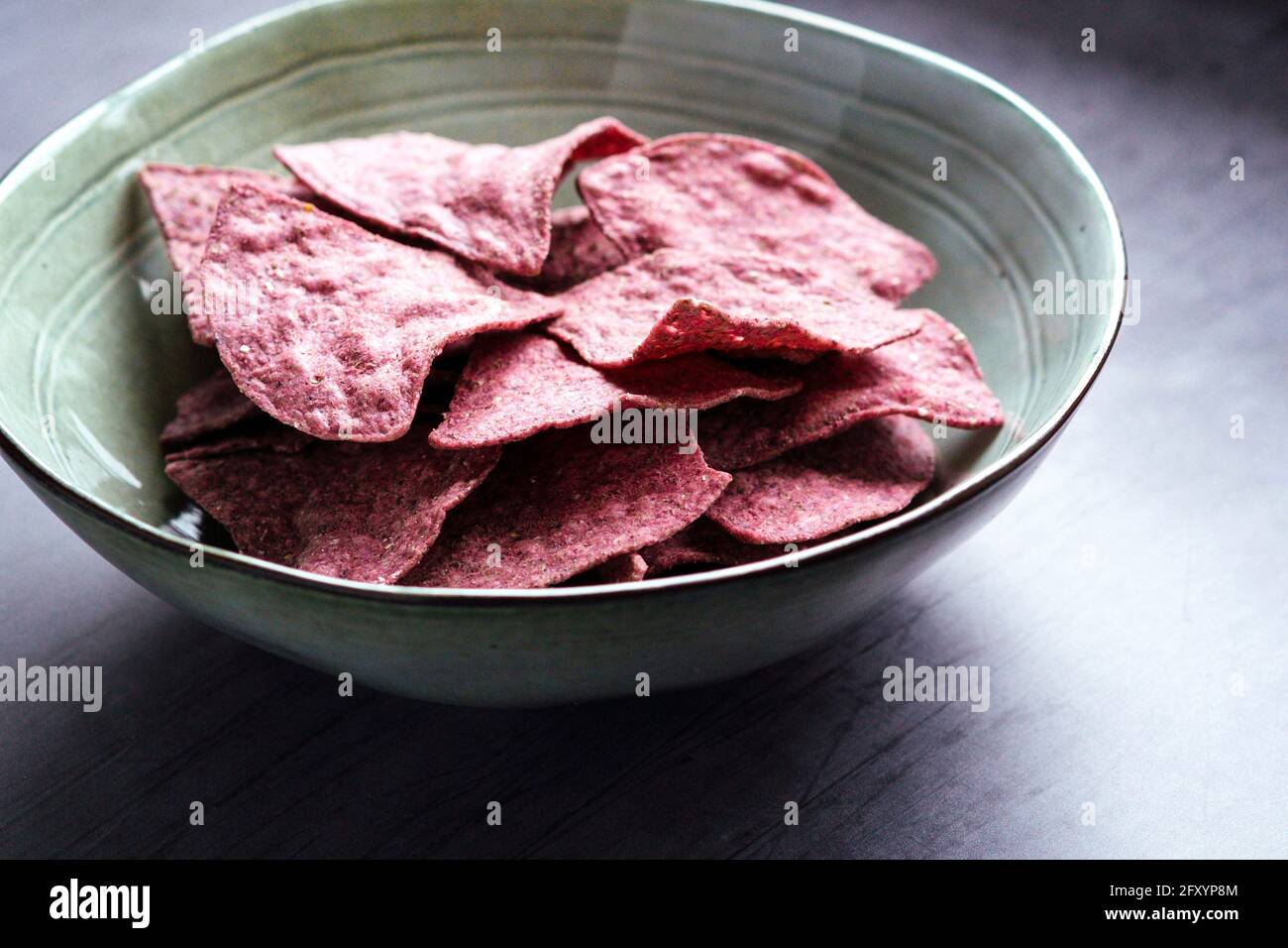 Blue Corn Tortilla Chips Stock Photo Alamy