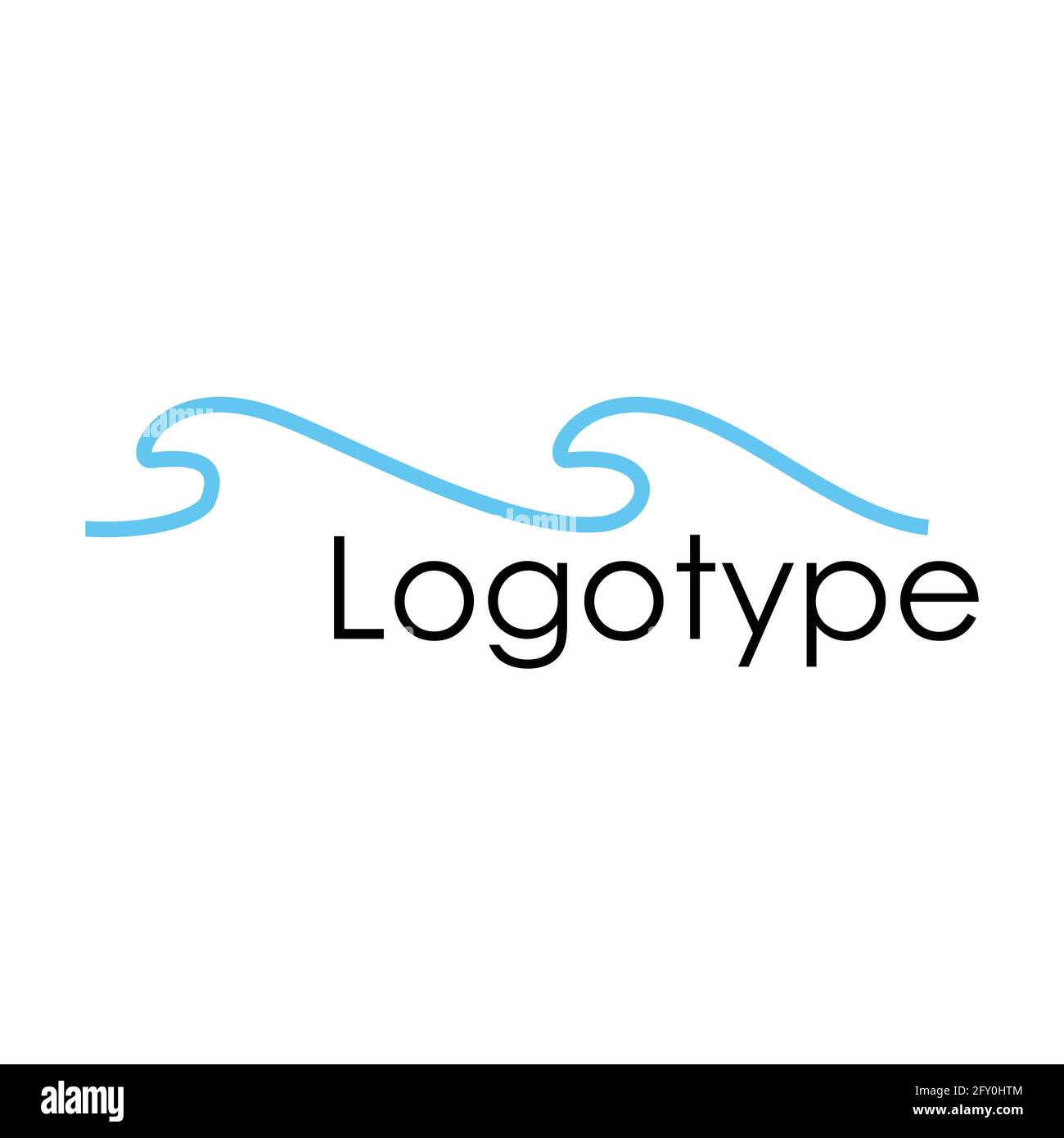 Vector abstract blue symbol, wave logo template Stock Vector