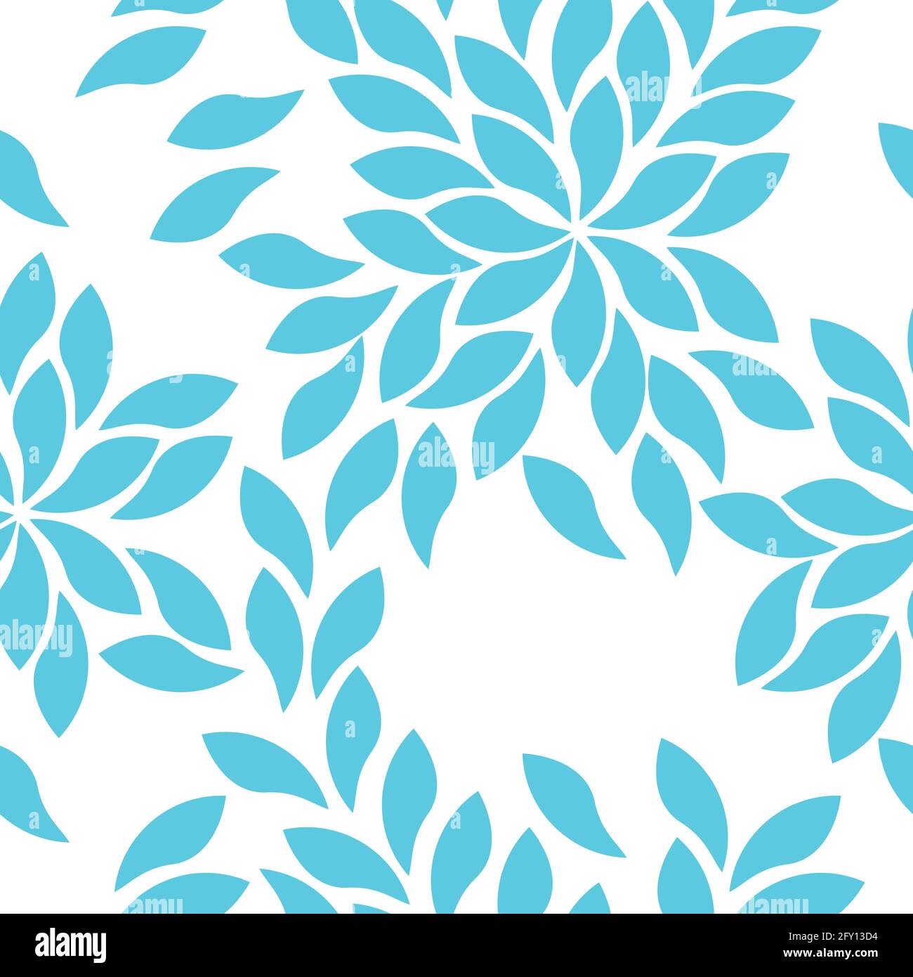 Vector illustration floral seamless abstract blue background, pattern