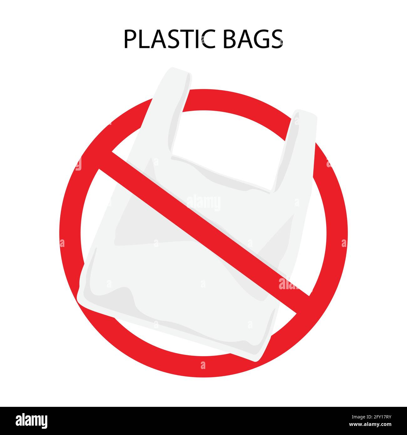 Say no to plastic bags poster. Disposable cellophane and polythene ...