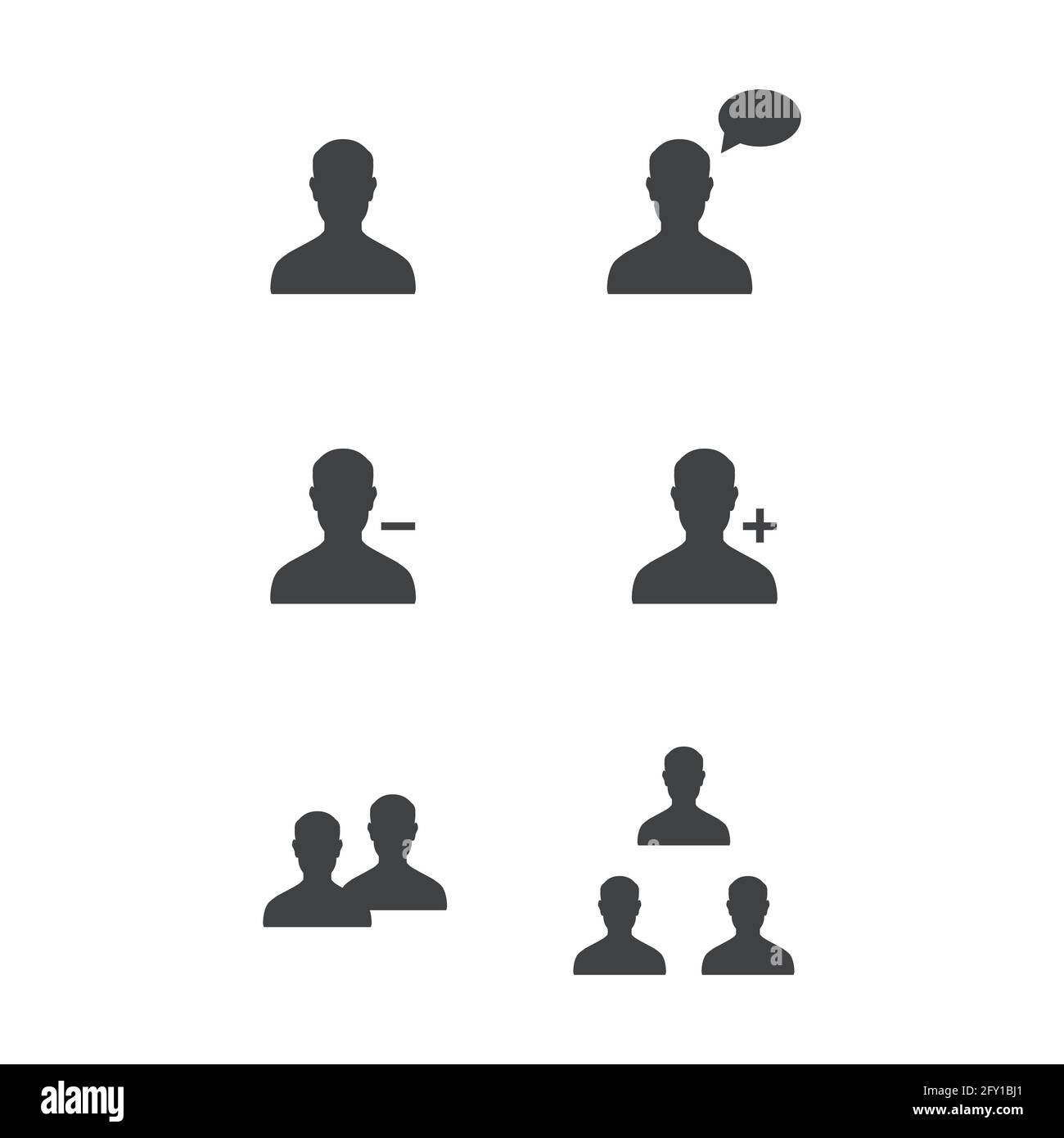Vector simple people, person icon set, collection Stock Vector Image ...