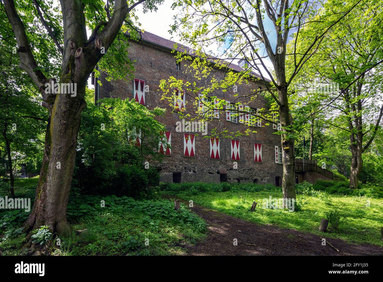 Germany, Oberhausen, Oberhausen-Holten, Ruhr area, Lower Rhine, Rhineland, North Rhine-Westphalia, NRW, Holten Castle, former moated castle, Middle Ages Stock Photo