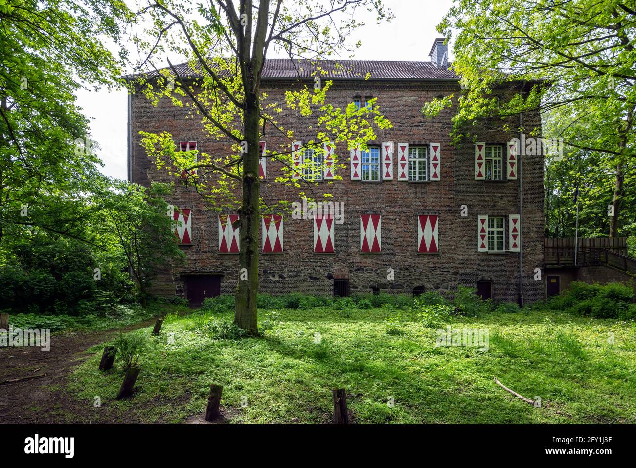Germany, Oberhausen, Oberhausen-Holten, Ruhr area, Lower Rhine, Rhineland, North Rhine-Westphalia, NRW, Holten Castle, former moated castle, Middle Ages Stock Photo