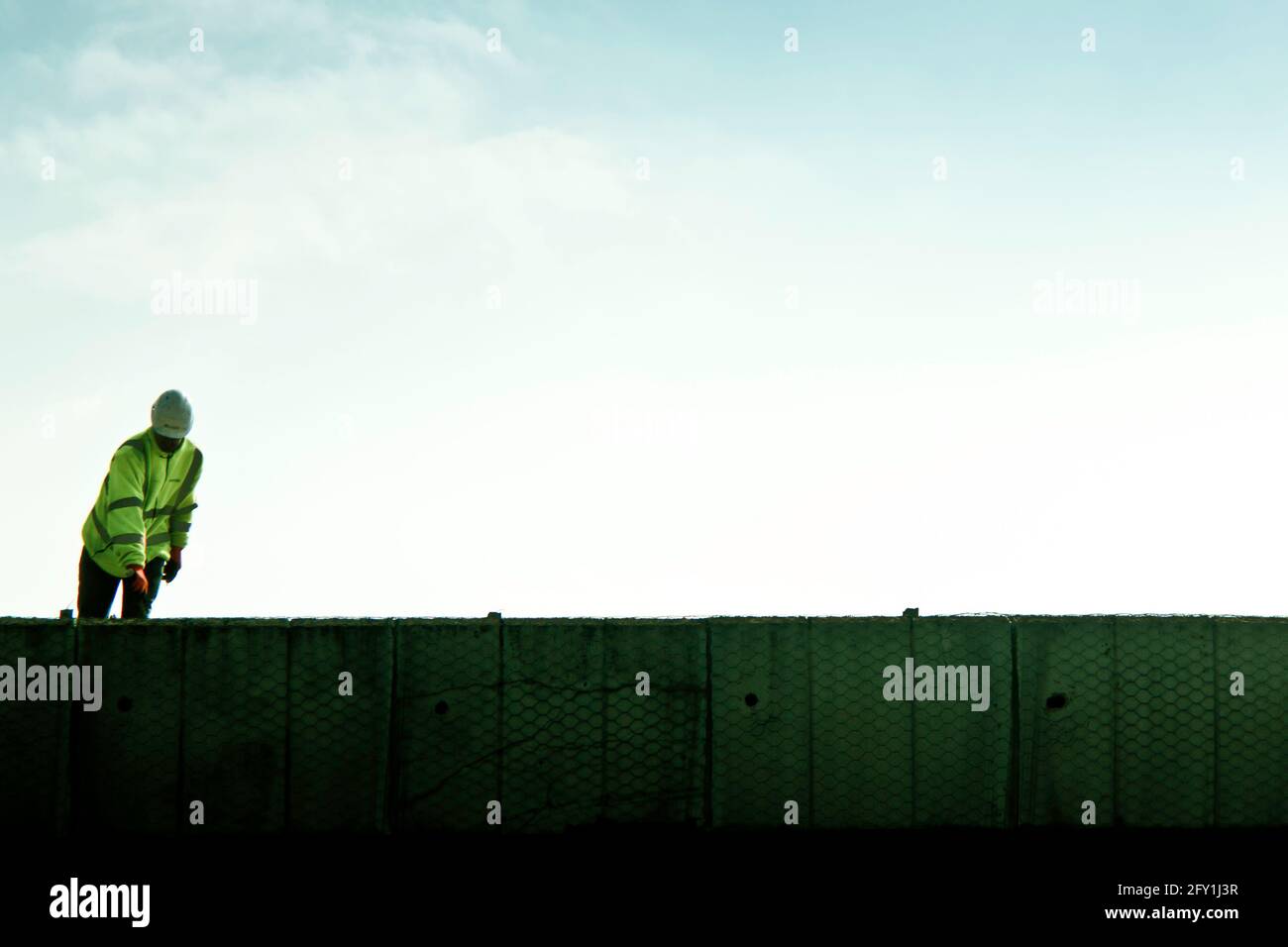 workers on a construction site Stock Photo
