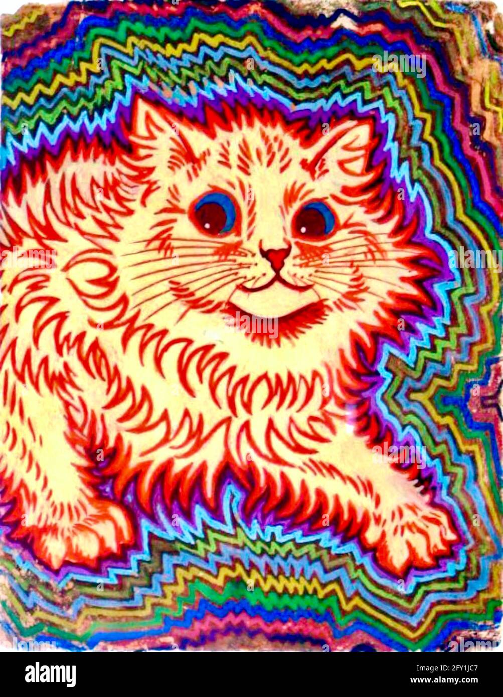 Louis Wain - Psychedic Cat Stock Photo