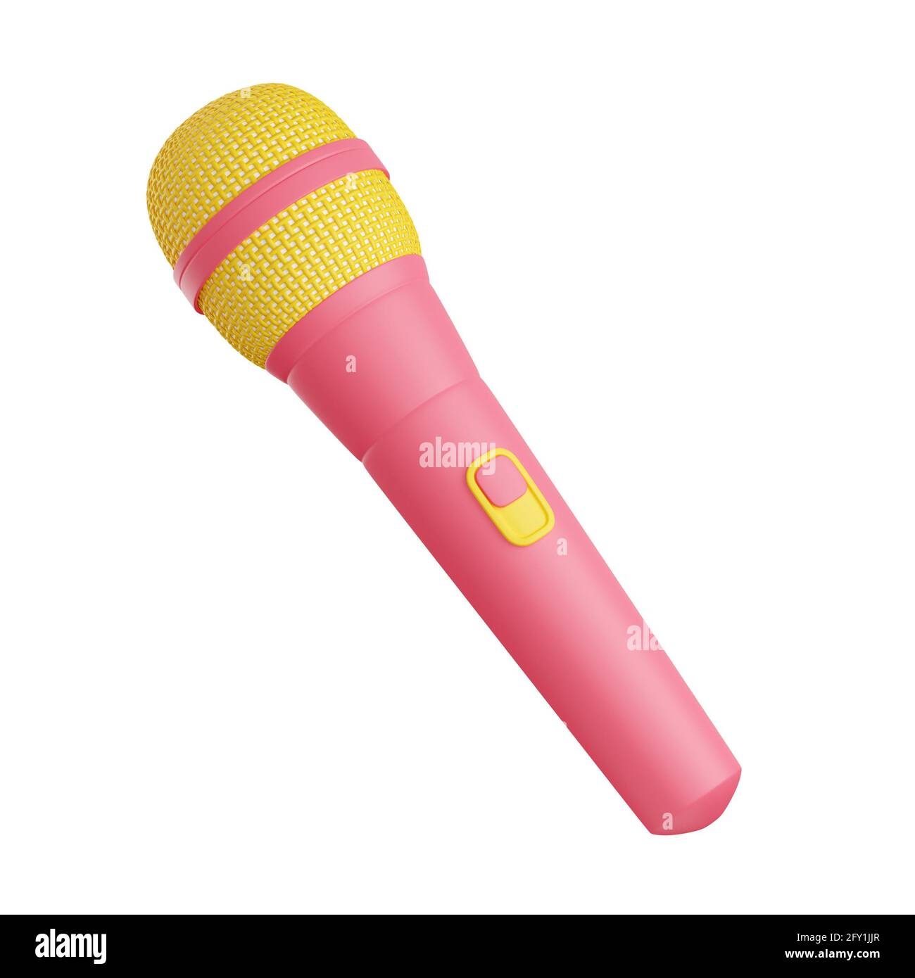 Microphone 3d render illustration. Pink and yellow mic for singing or  podcast concept Stock Photo - Alamy