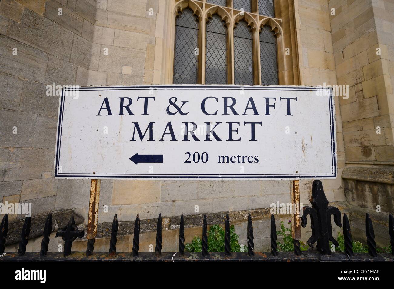 Art and craft market sign in Cambridge, England Stock Photo Alamy