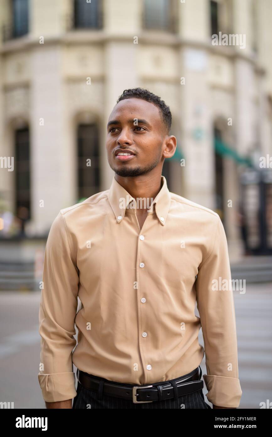 Portrait happy city black hi-res stock photography and images - Alamy