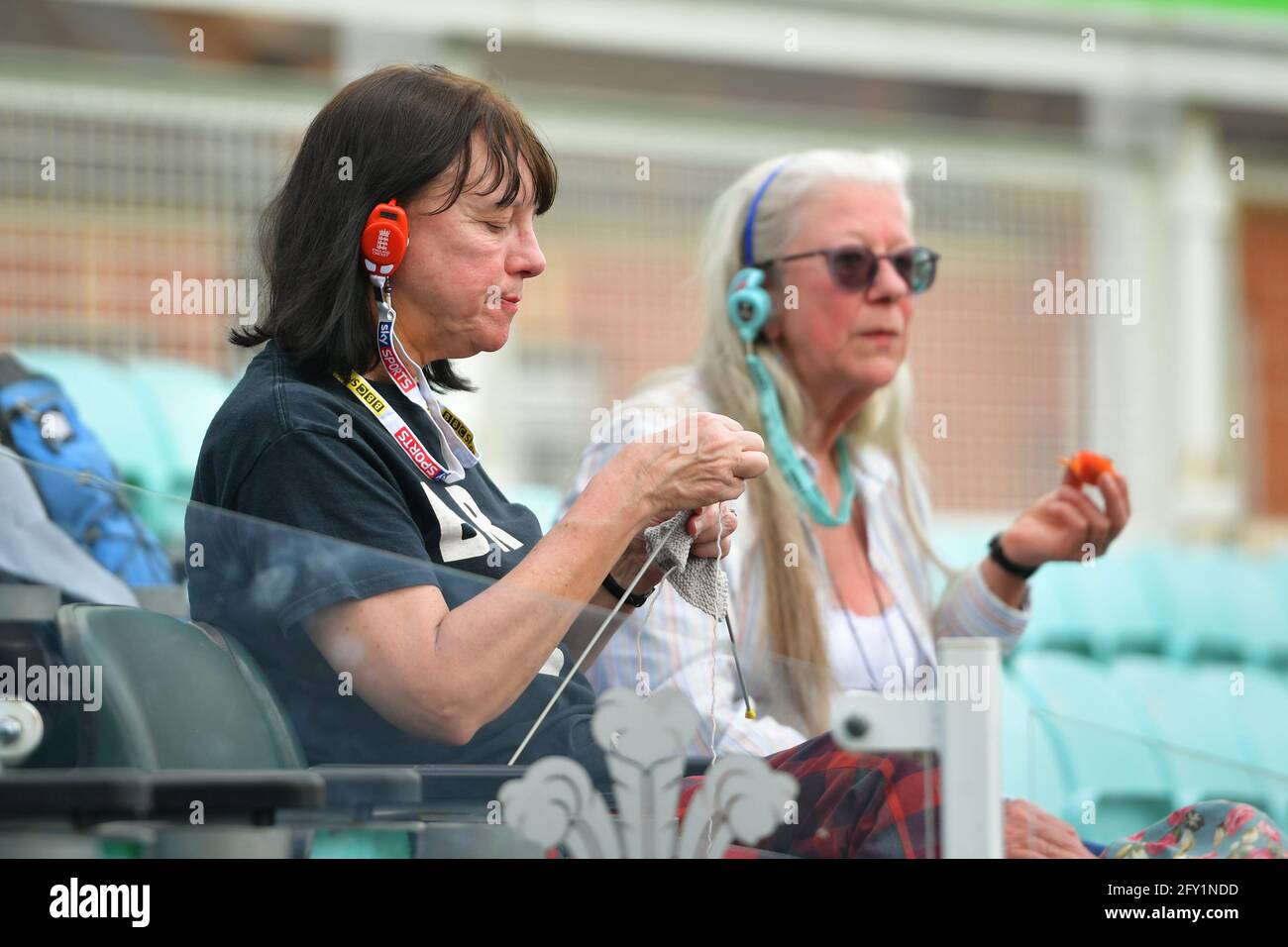 The Kia Oval, London, UK. 27th May, 2021. Fans enjoying the cricket on Day 1 of the LV=Insurance County Championship match between Surrey and Gloucestershire: Credit: Ashley Western/Alamy Live News Stock Photo