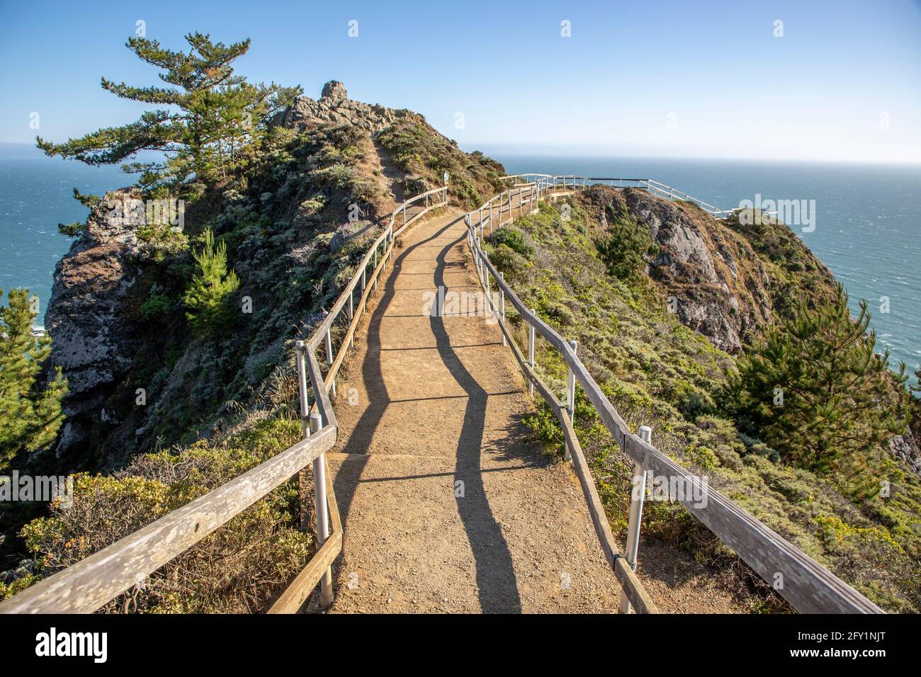 Mount Tamalpais rises along the coast of Marin County, Northern California, offering scenic landscapes, forested hills, and sweeping Pacific Ocean - Stock Photo