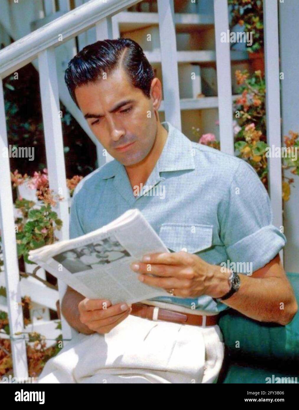 TYRONE POWER (1914-1958) American film actor about 1945 Stock Photo