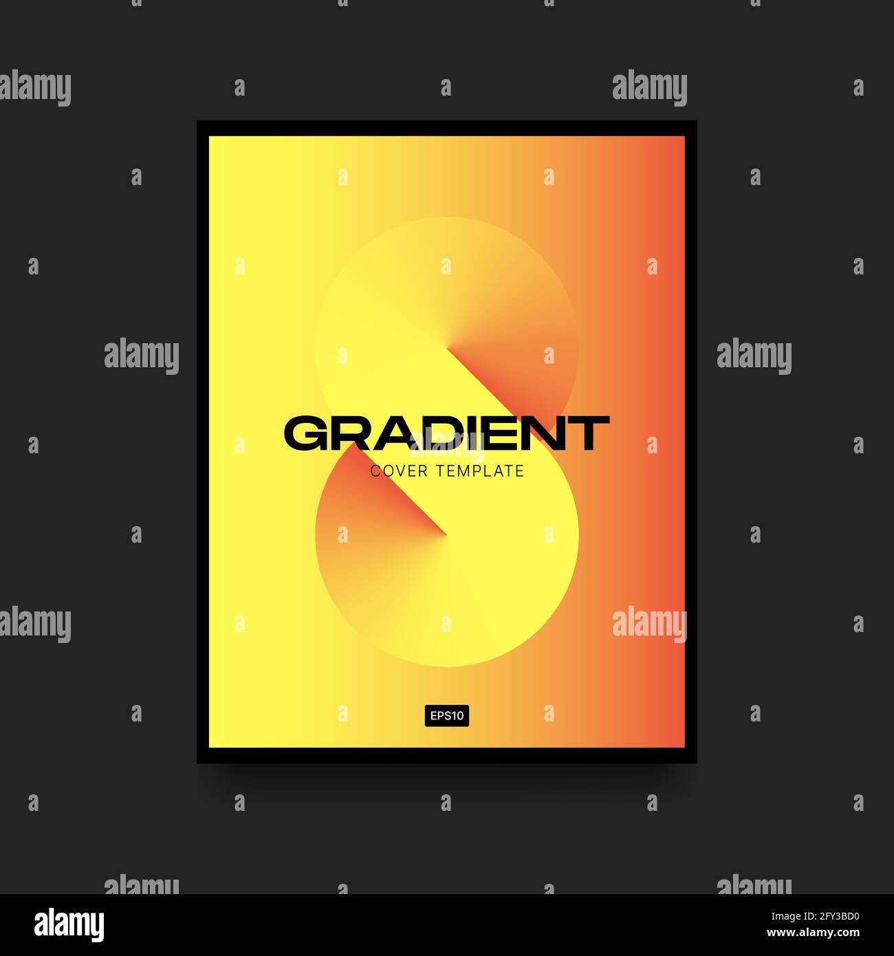 Yellow and Orange Gradient Vertical Cover Template with Infinity Symbol. Vector illustration Stock Vector