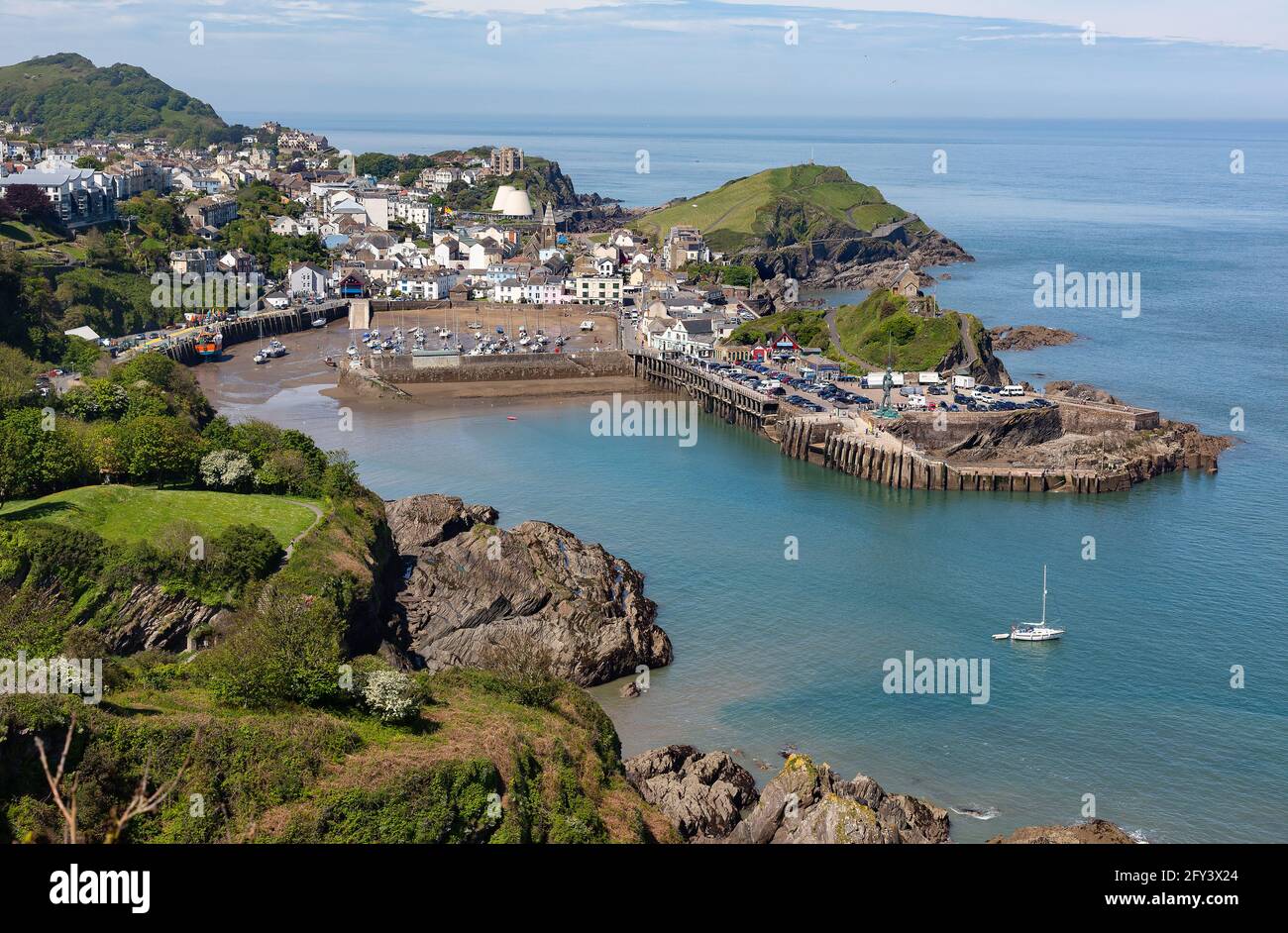 General view of the coastal town of in North devon Stock
