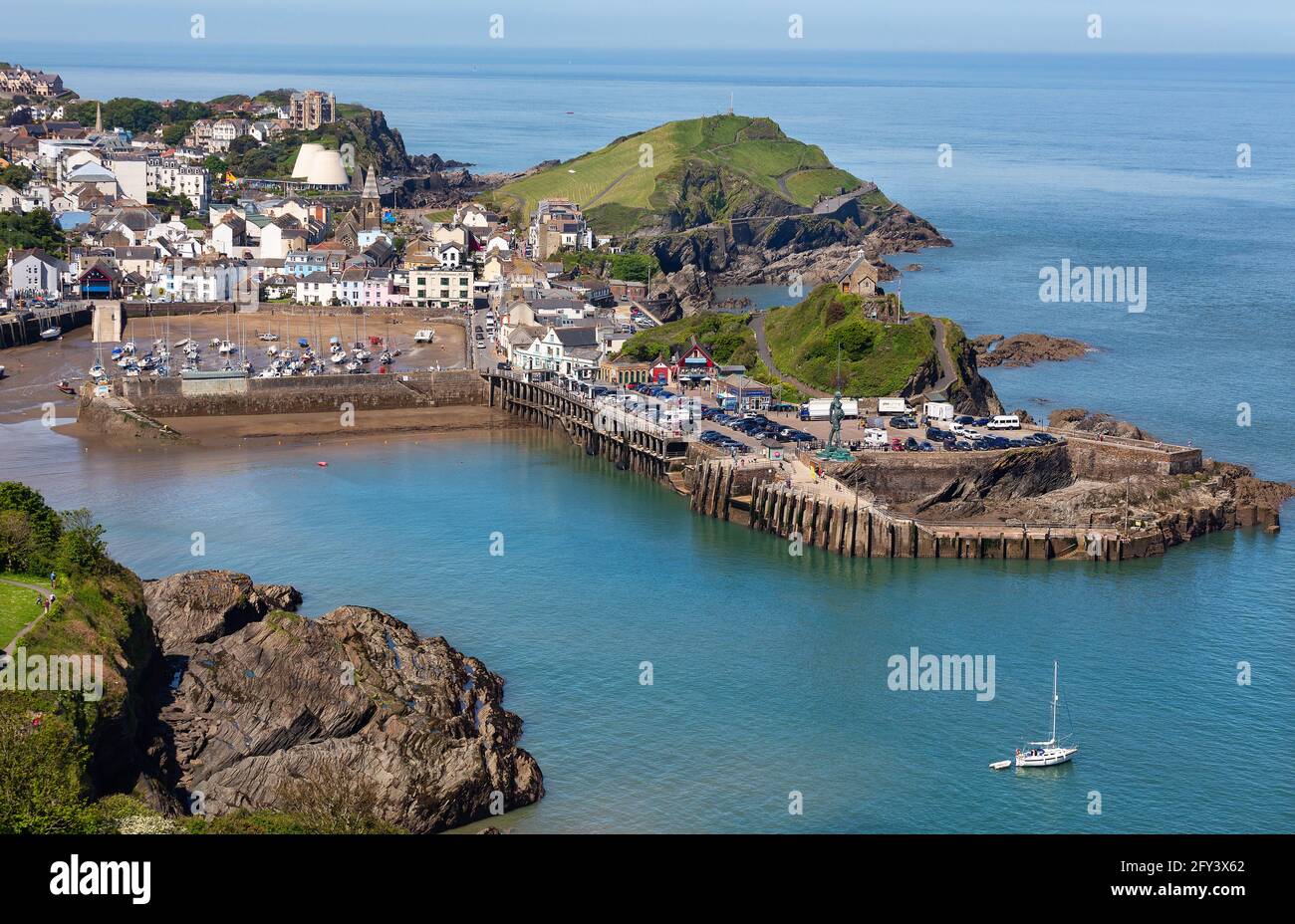 General view of the coastal town of Ilfracombe in North devon Stock ...