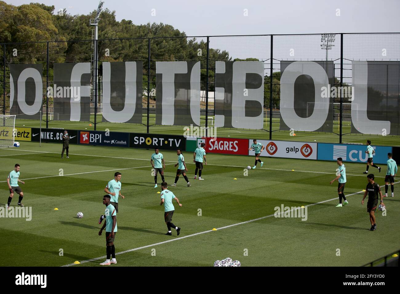 Lisbon, Portugal. 27th May, 2021. Portugal's football team players