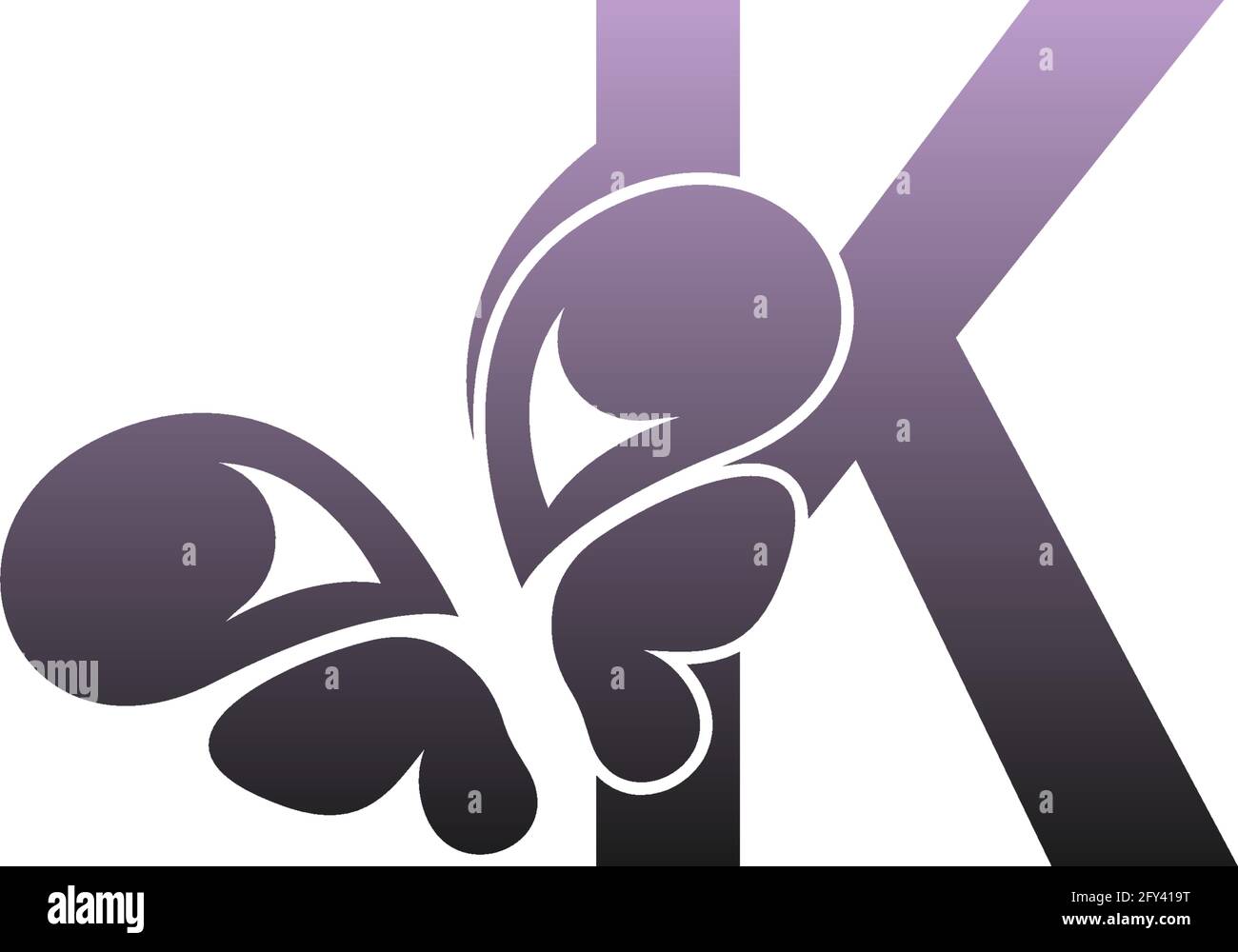 Letter K with butterfly icon logo design vector template Stock Vector