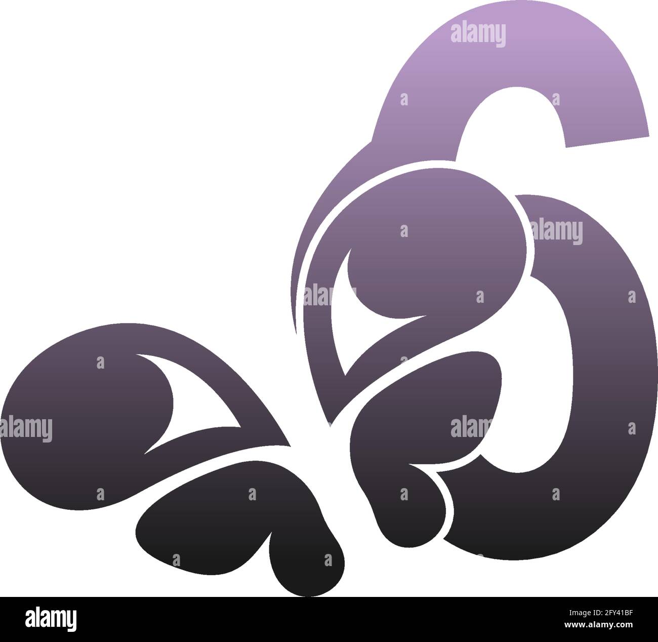 Number 6 with butterfly icon logo design vector template Stock Vector