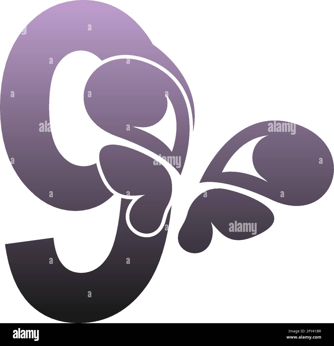 Number 9 with butterfly icon logo design vector template Stock Vector