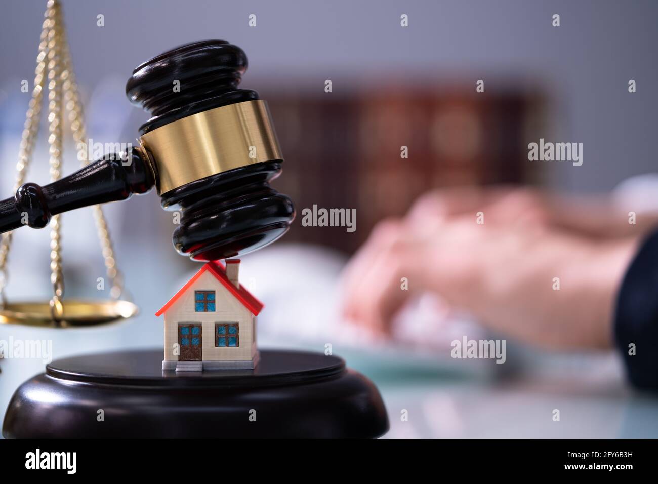 Real Estate House Foreclosure Lawyer. Property Litigation Stock Photo