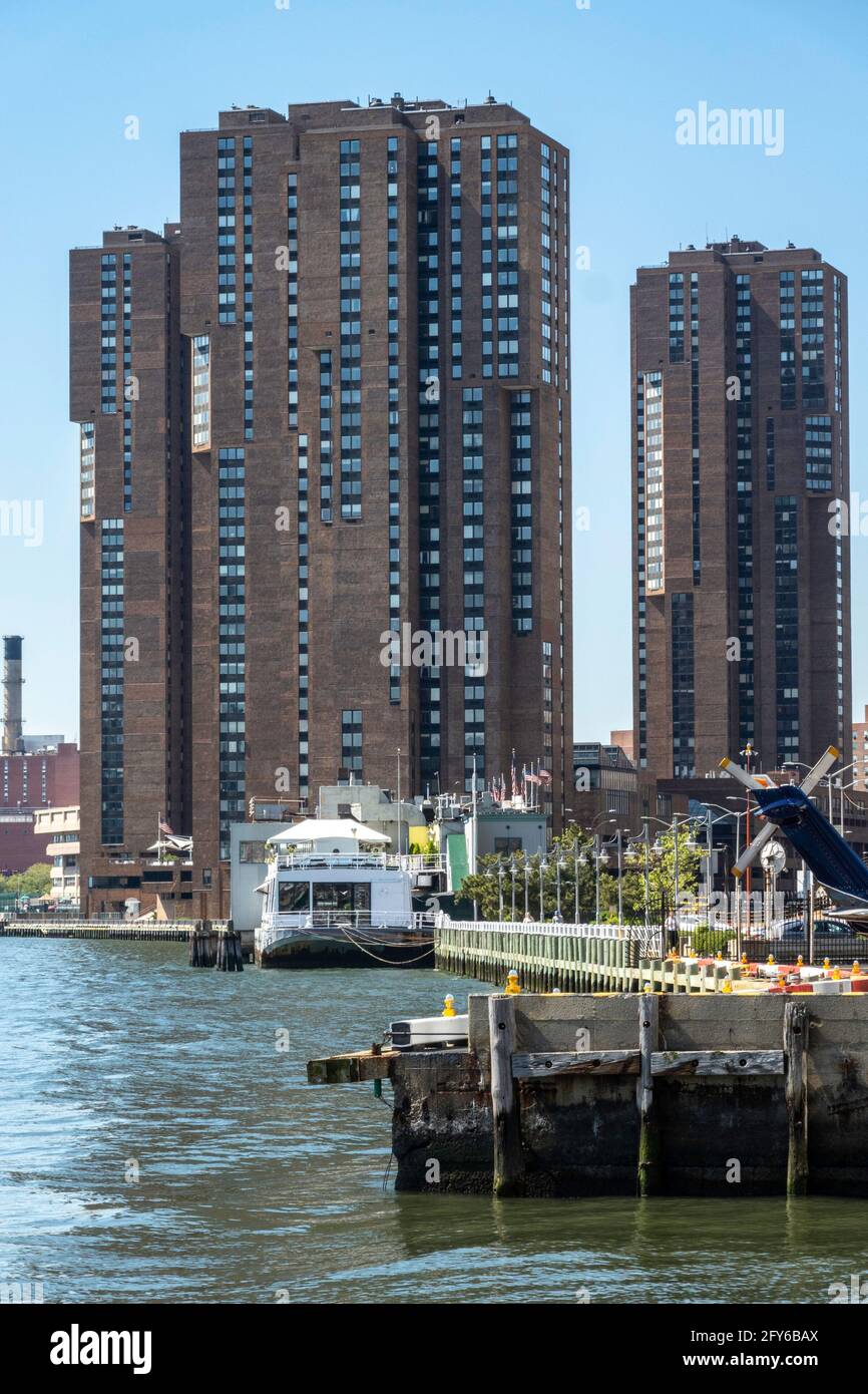 The Waterside Apartment Buildings are located on the East River