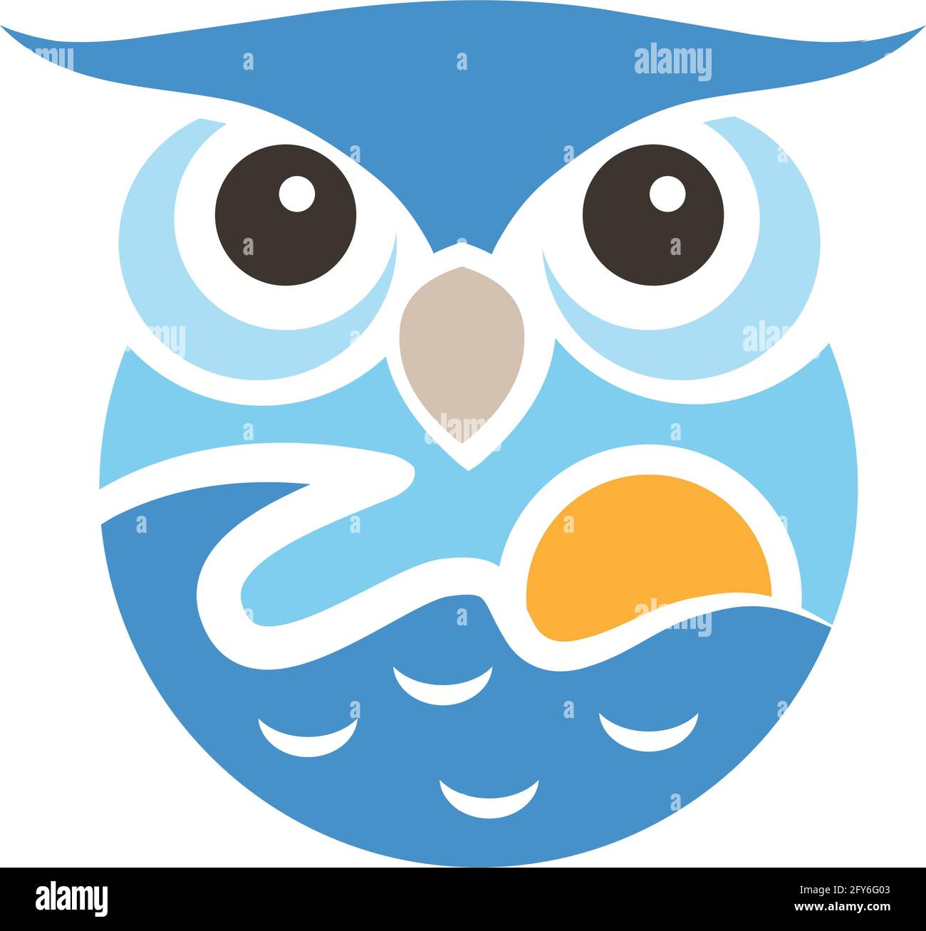 ocean inside little owl Stock Vector Image & Art - Alamy