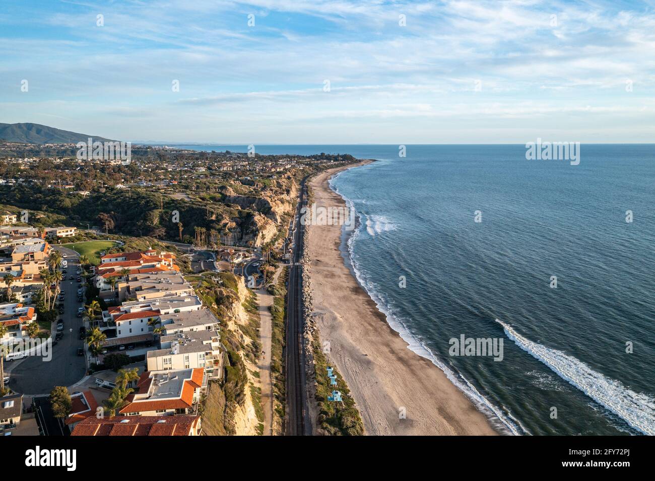 Aerial View of South San Clemente, California Shoreline Stock Photo