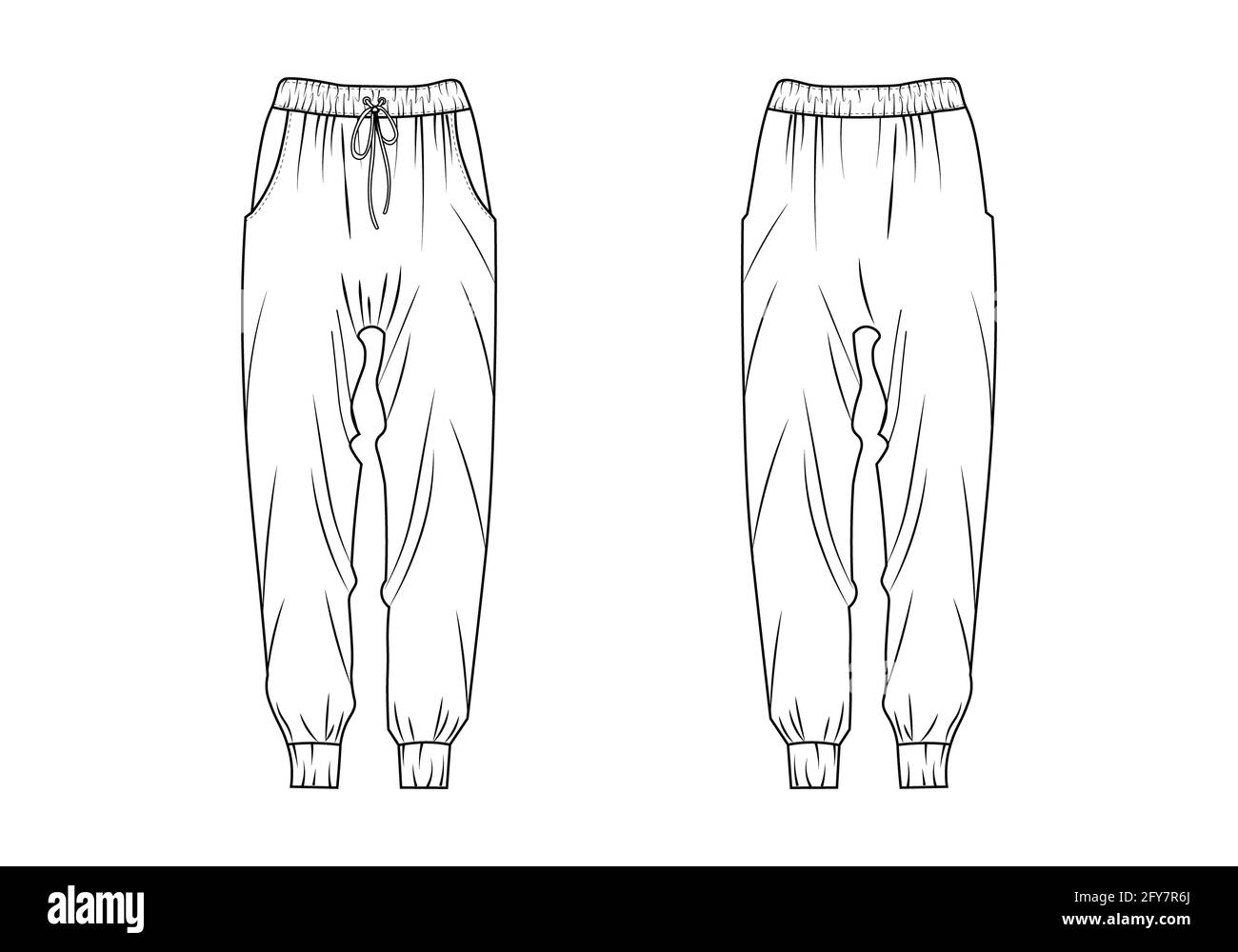 Women pant outline image Cut Out Stock Images & Pictures - Alamy