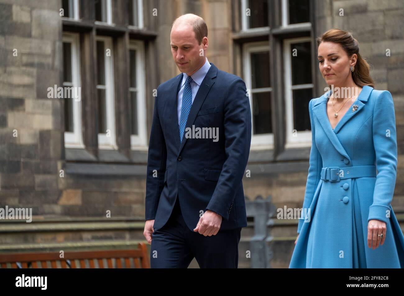 Edinburgh, Scotland, UK. Thursday 27th of May 2021 General Assembly of the Church of Scotland 2021: Day Five. Thursday May 27. His Grace, The Earl of Strathearn, Duke of Cambridge Prince William and Her Royal Highness The Duchess of Cambridge attend the closing ceremony of the General Assembly in EdinburghCredit: Andrew O'Brien/Alamy Live News Stock Photo