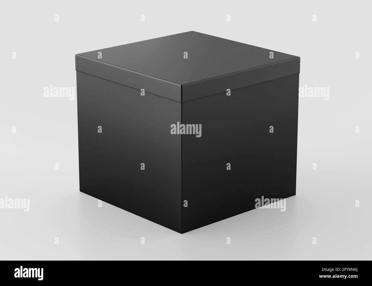 Black Square Box Mockup, Dark paper cardboard box container, 3d
