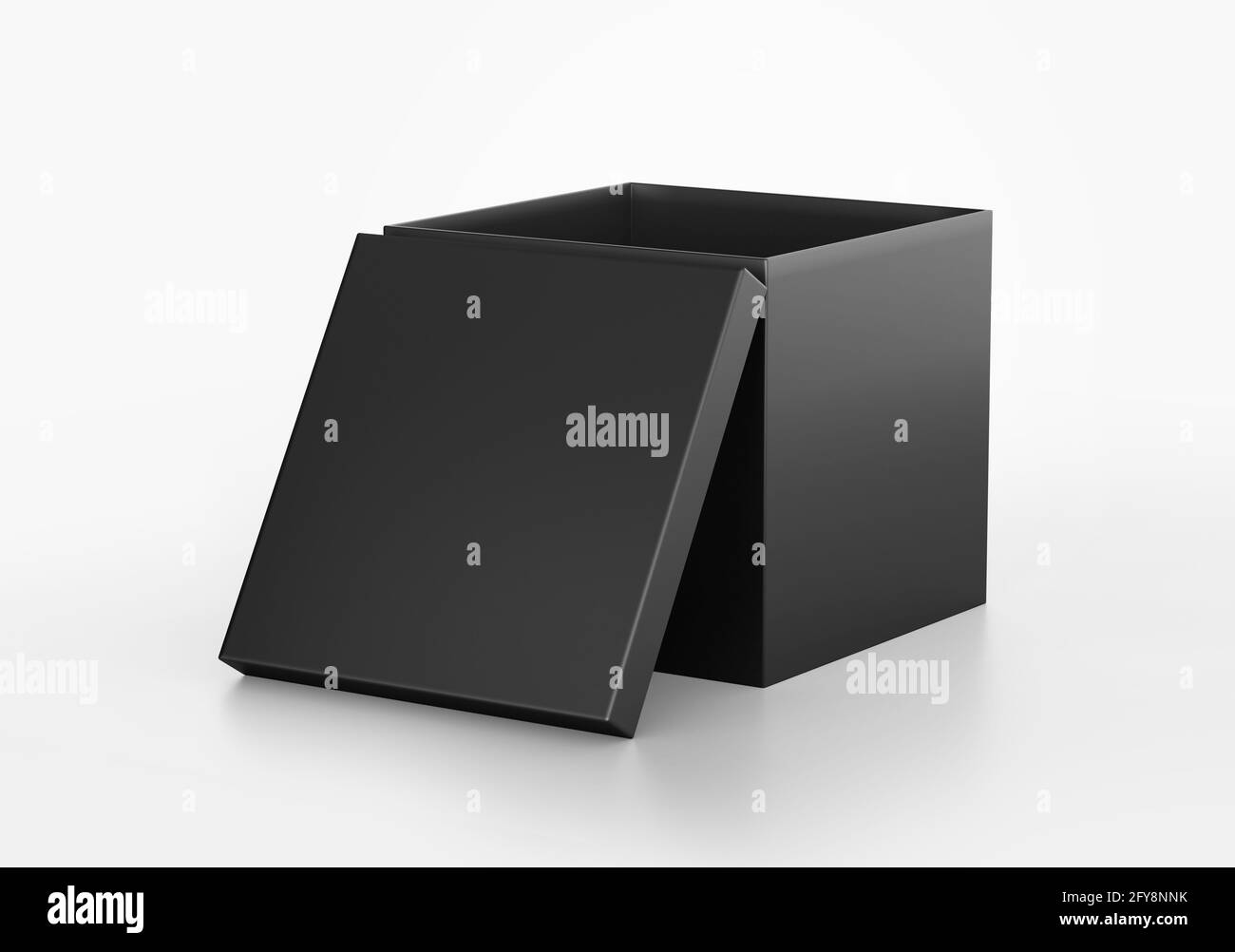 Black Square Box Mockup, Dark paper cardboard box container, 3d