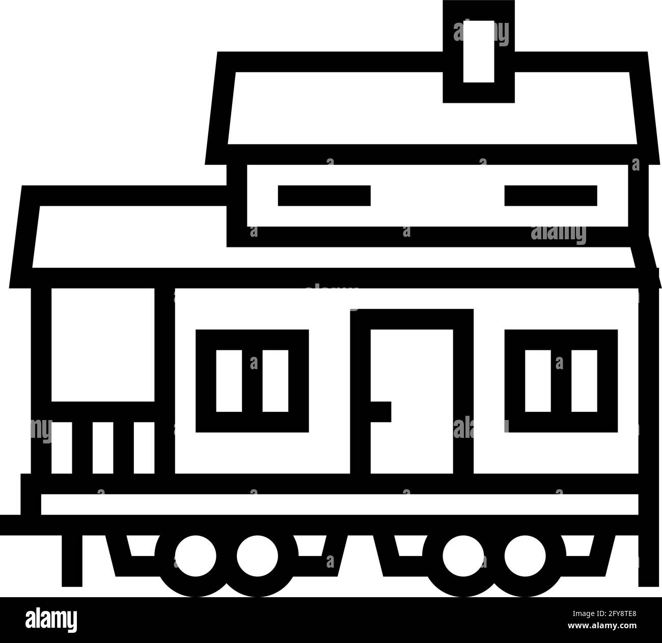 mobile home house line icon vector illustration Stock Vector Image ...